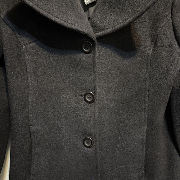 Sutton Studios for Bloomingdale’s Woman’s Single-Breasted Dark Gray Peacoat S 6 - Picture 4 of 7